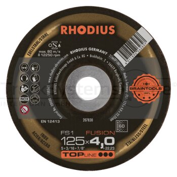 RHODIUS Schleifscheibe 125x4,0mm Korn 80 FS1 Fu - 207885