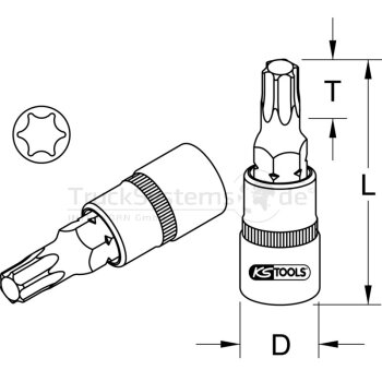 KS Tools 3/ 8 Bit Stecknuss TX, T50 - 911.3884 - 9113884