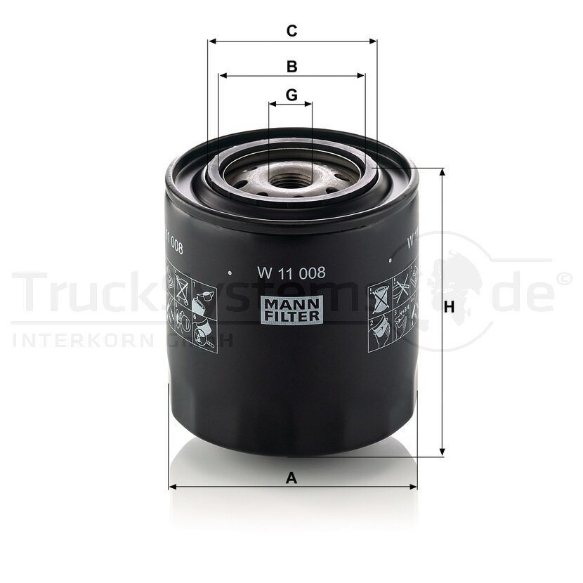 MANN-FILTER Ölfilter W 11 008 - W11008 für 994 49094
