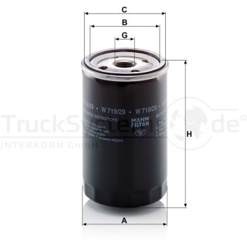 MANN-FILTER Ölfilter W 719/29 - W719/29 für...