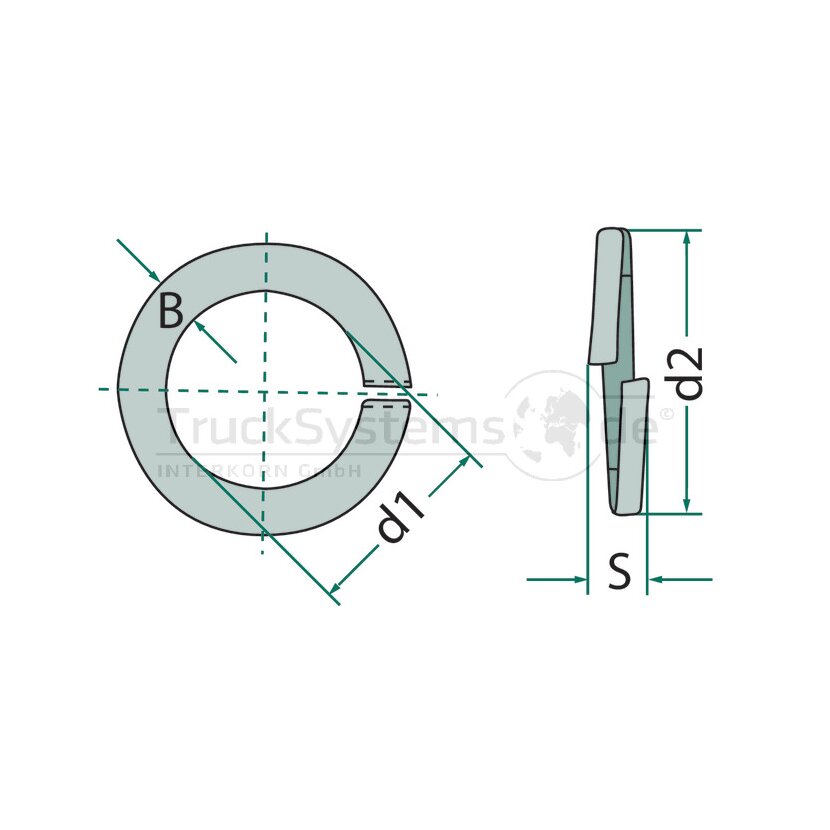 VPE100 DIN 127 5 VA Federring