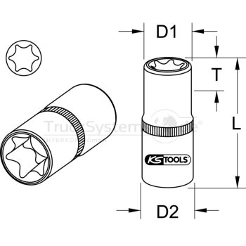 KS Tools 1/ 4 TX - E Stecknuss, E11 - 911.4350 - 9114350