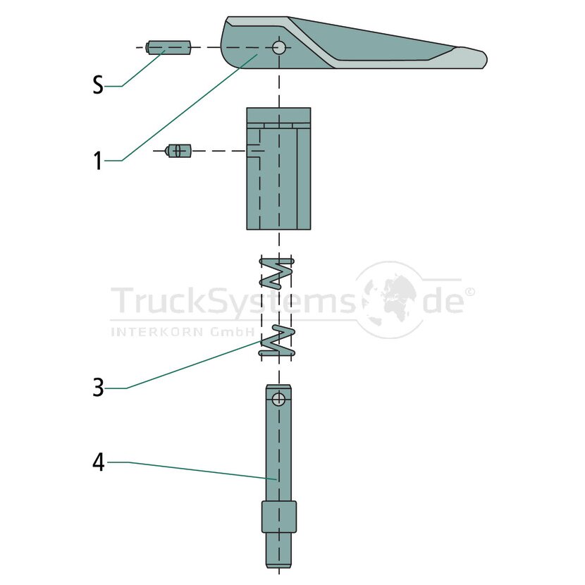 JOST Feder verzinkt, 3,2 x 20,5 x 65 mm - 645.001.021 - 645001021
