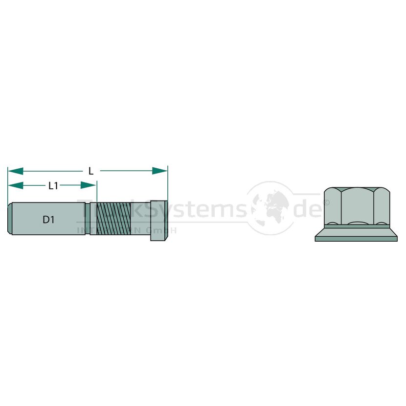 Radbolzensatz M22x1,5x83mm passend für SAF