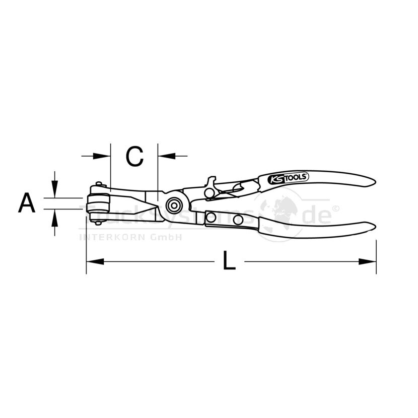 KS Tools Click-Schlauchschellenzange, abgewink. - 115.1042 - 1151042