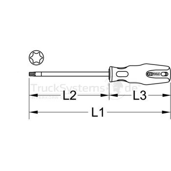 KS Tools ERGOTORQUE+ Schraubendreher TX, T10 - 159.1032 -...
