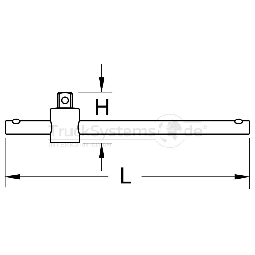 KS Tools 1/ 4 T - Griff mit Gleitstueck, 110mm - 911.1425 - 9111425
