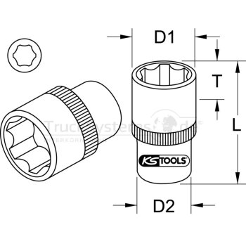 KS Tools 3/ 8 SUPERLOCK Stecknuss, 14mm - 911.3814 - 9113814