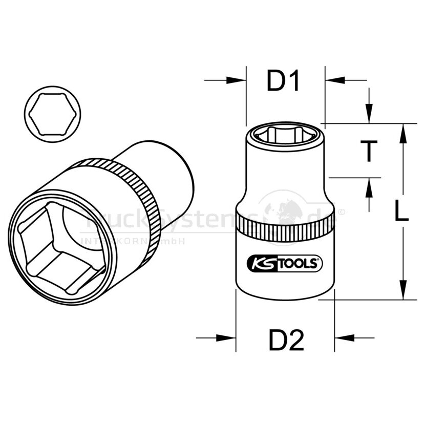 KS Tools 1/ 4 Sechskant Stecknuss,4mm - 917.1404 - 9171404