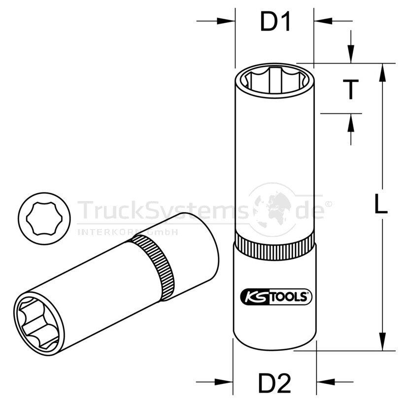 KS Tools 1/ 4 Sechskant Stecknuss, lang, 11mm - 917.1431 - 9171431