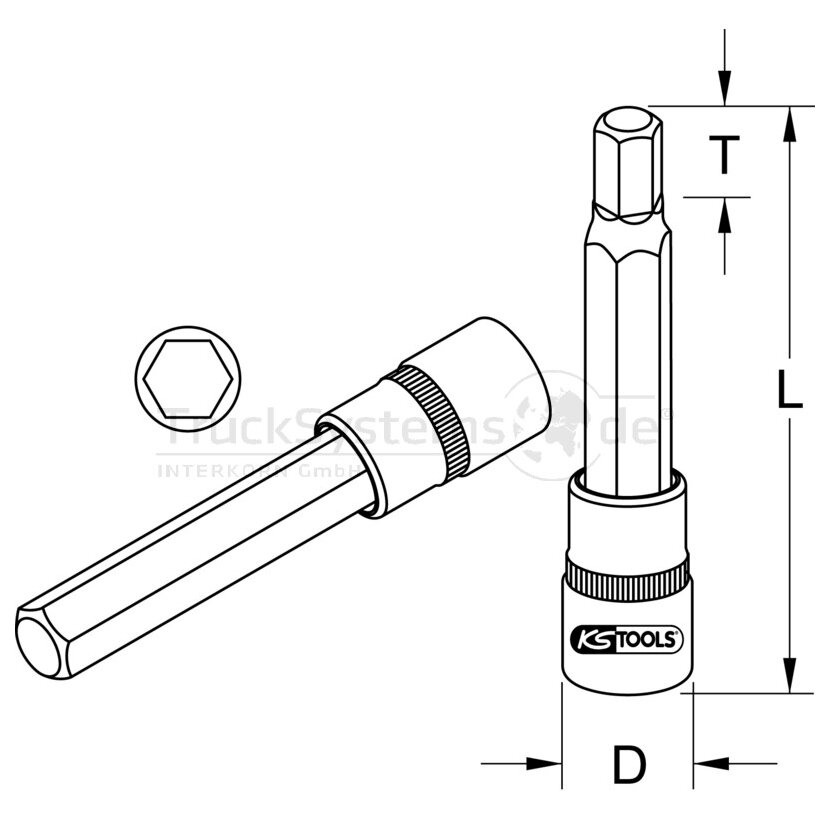 KS Tools 1/2 CHROME+Bit Stecknuss InnenSK - 918.1658 - 9181658