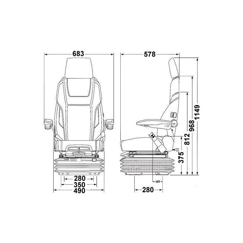 KAB GSX 3000 Comfort LKW Beifahrersitz luftgefedert