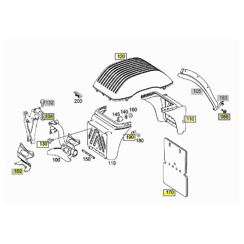 Mercedes-Benz Kotflügel links 9438800506 - 943 880 05 06 7C72