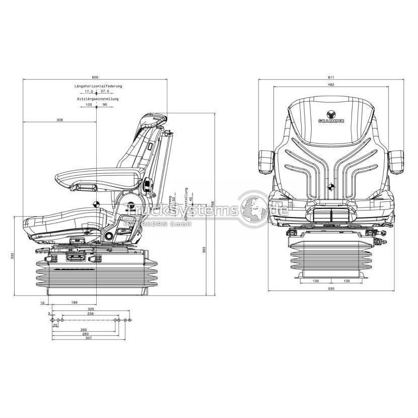 GRAMMER Schlepper Sitz Maximo Professional - NEW - 1288547 - MSG 95AL/731 inklusive Sitzheizung