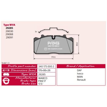 ProVia Bremsbelagsatz 3401750002 - 340 175 000 2 -...