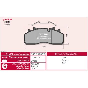 ProVia Bremsbelagsatz 3401950002 - 340 195 000 2 - 12999791