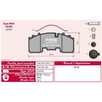ProVia Bremsbelagsatz 3409010612 - 340 901 061 2