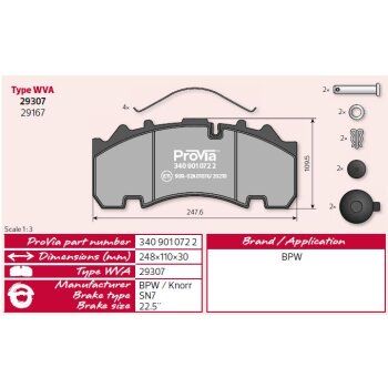 ProVia Bremsbelagsatz 3409010722 - 340 901 072 2
