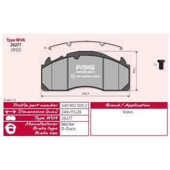 ProVia Bremsbelagsatz 3409020002 - 340 902 000 2