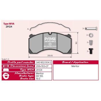 ProVia Bremsbelagsatz 3409020042 - 340 902 004 2