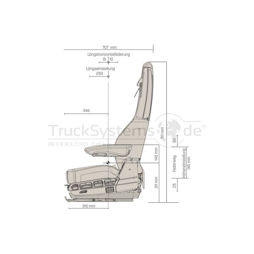 GRAMMER LKW Fahrersitz - ROADTIGER Luxury - Klima DAF XF + CF- 1401913-A - MSG 115/933