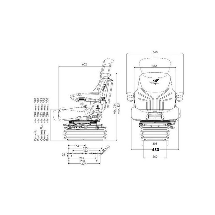 GRAMMER Traktor mechanischer Sitz MSG 85/721 - PVC - 2007556