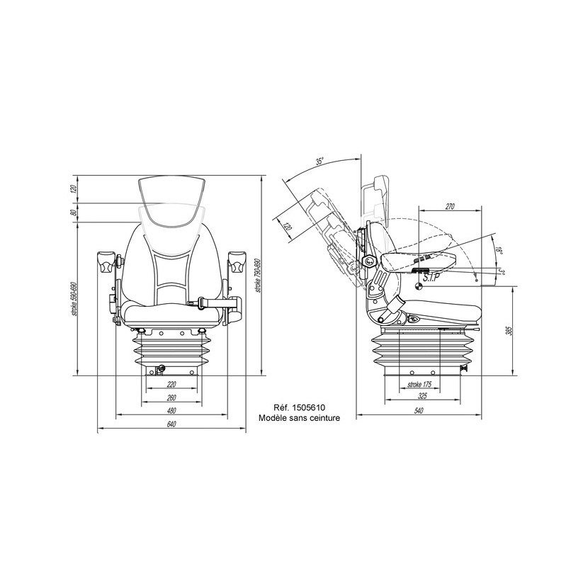 Traktorsitz Campo Large Air - RM62 210N
