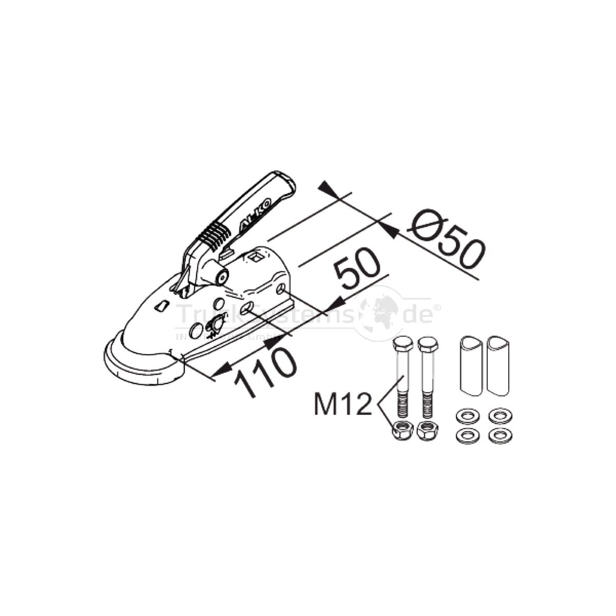 AL-KO Zugkugelkupplung AK161 montiert - 1730808