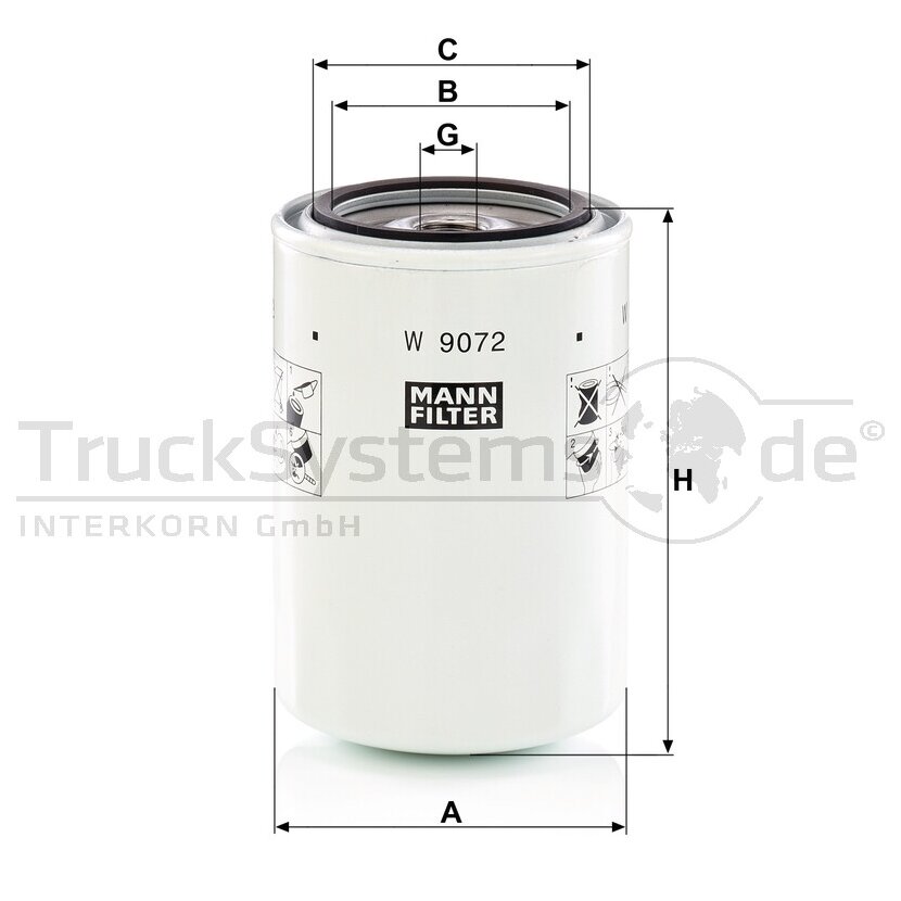 MANN-FILTER Ölfilter W 9072 - W9072 für 8-98075676-0