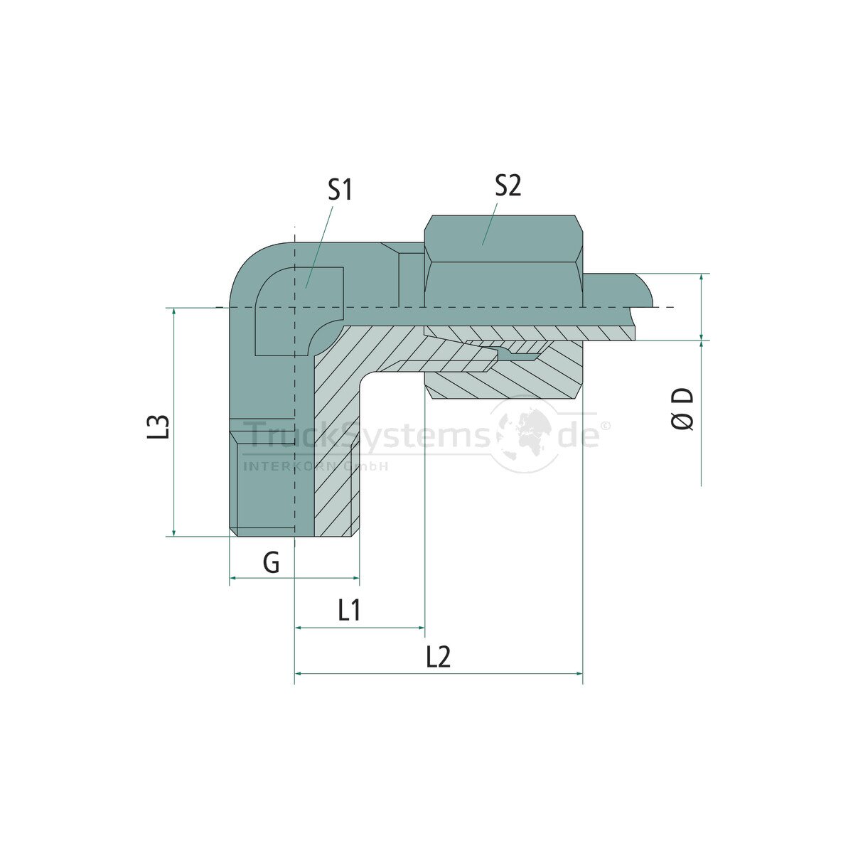 BEKAMAX Wink.Einschraubverschraubung,6Durchmesser. LL M6k - 10102256