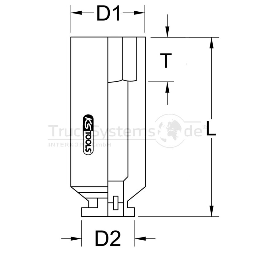KS Tools 1/2 SK Kraft Stecknuss, lang, 15mm - 515.1115