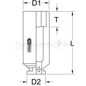 KS Tools 1 SK Kraftstecknuss lang, 34mm - 515.1834