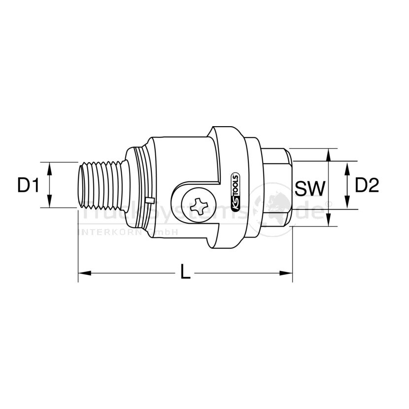 KS Tools 1/ 4 Druckluft - Nebenöler, 54mm - 515.3360