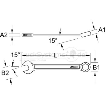 KS Tools CHROME+Ringmaulschlüssel, abgewinkelt -...