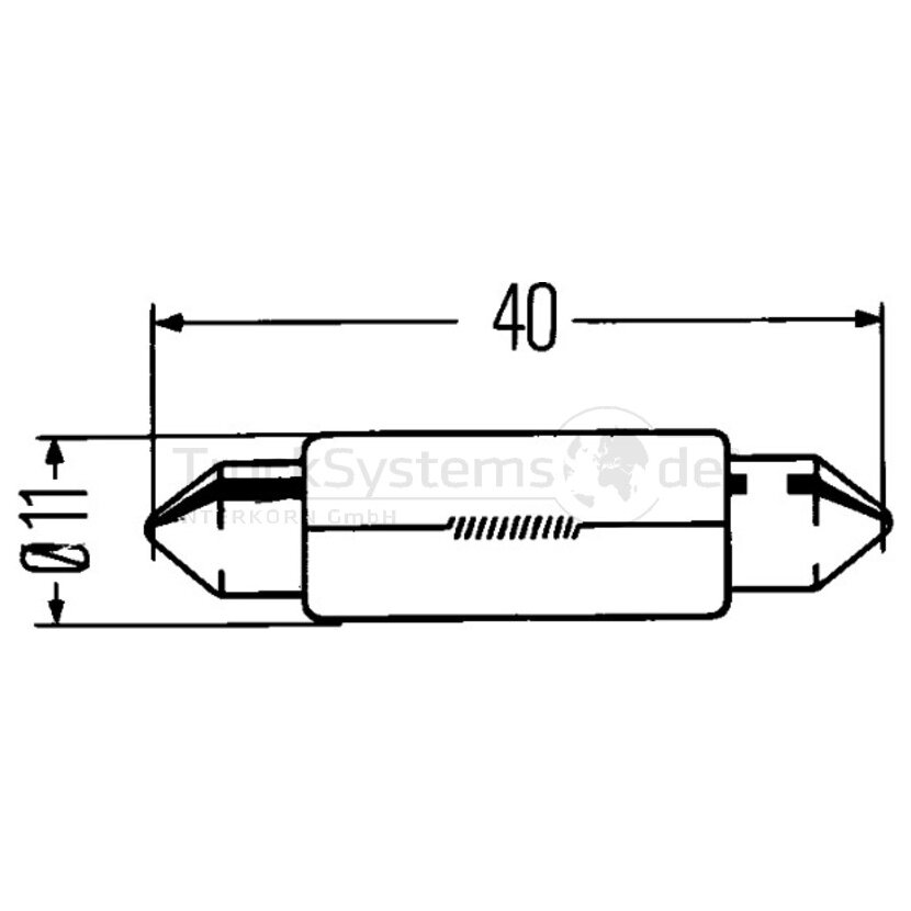 Hella Glühlampe C10W, K (10W), 12Volt - 8GM 002 091-131 - 8GM002091131