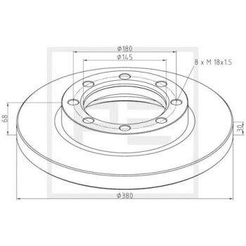 PE Automotive Bremsscheibe - passend für 016.281-00A...