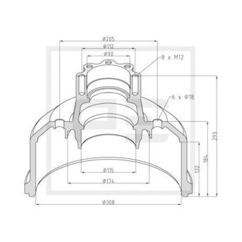 PE Automotive Bremstrommel - passend für 016.458-00A...