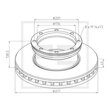 PE Automotive Bremsscheibe - passend für 016.666-00A...
