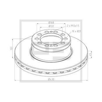PE Automotive Bremsscheibe - passend für 016.680-00A...