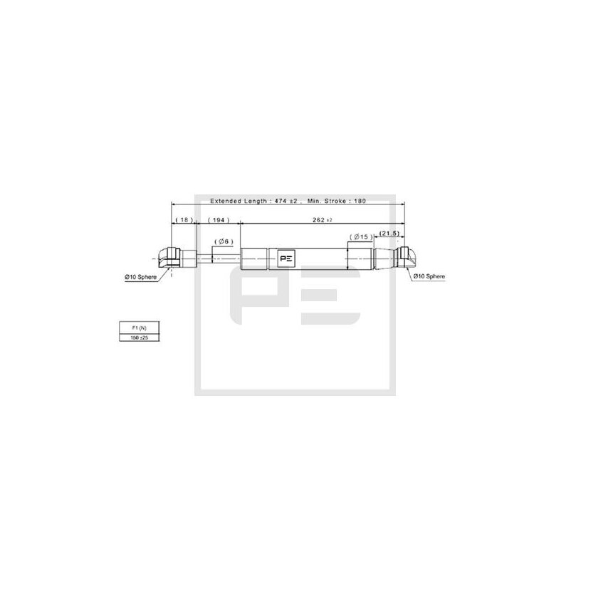 PE Automotive Gasfeder - passend für 030.357-00A - 03035700A - 81.97006.0053