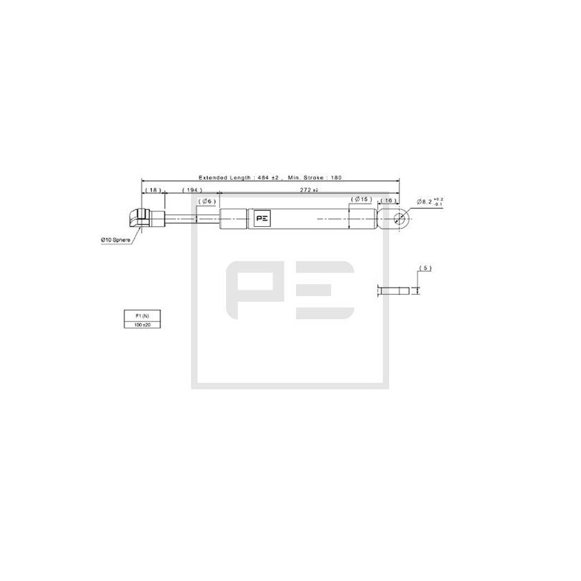 PE Automotive Gasfeder - passend für 030.359-00A - 03035900A - 81.74821.0144