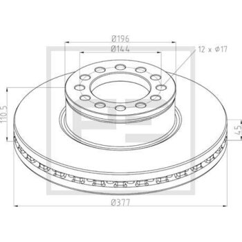 PE Automotive Bremsscheibe - passend für 036.144-00A...