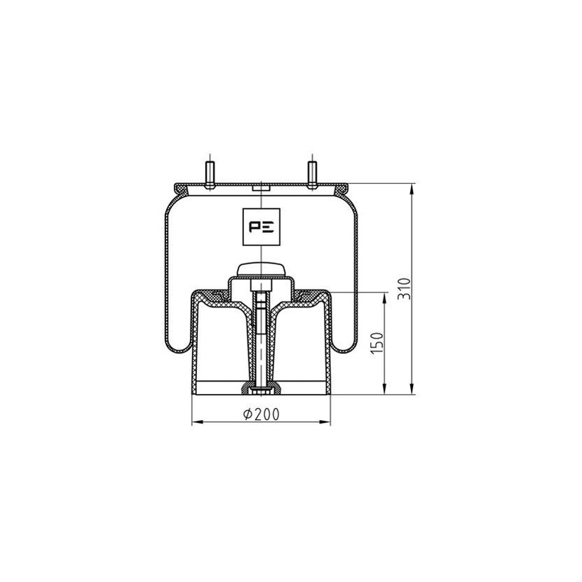 PE Automotive Federbalg, Luftfederung - passend für 084.082-74A - 08408274A - 002198483