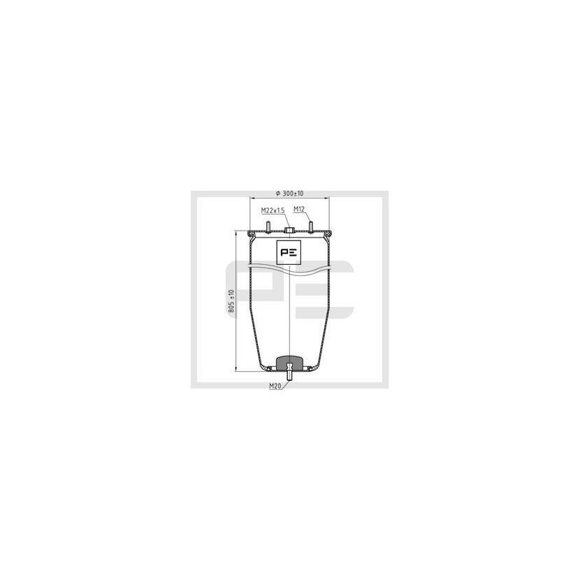 PE Automotive Federbalg, Luftfederung - passend für 084.352-70A - 08435270A - 03228004900