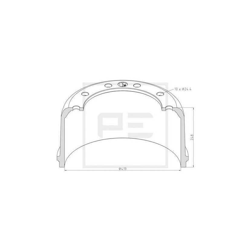 PE Automotive Bremstrommel - passend für 266.538-00A - 26653800A