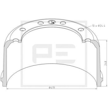 PE Automotive Bremstrommel - passend für 266.538-00A...