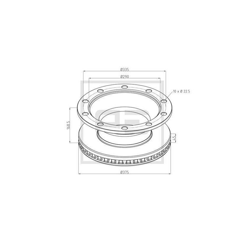 PE Automotive Bremsscheibe - passend für 296.005-00A - 29600500A - 002198101