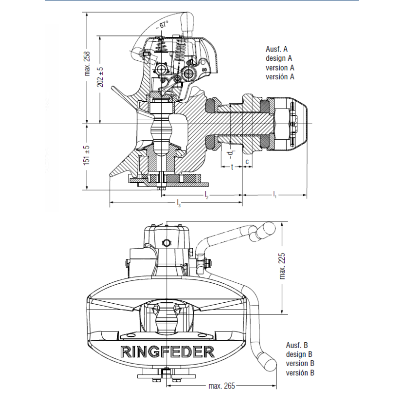 RINGFEDER Anhängerkupplung automatisch 5050 G5 B - 14996836