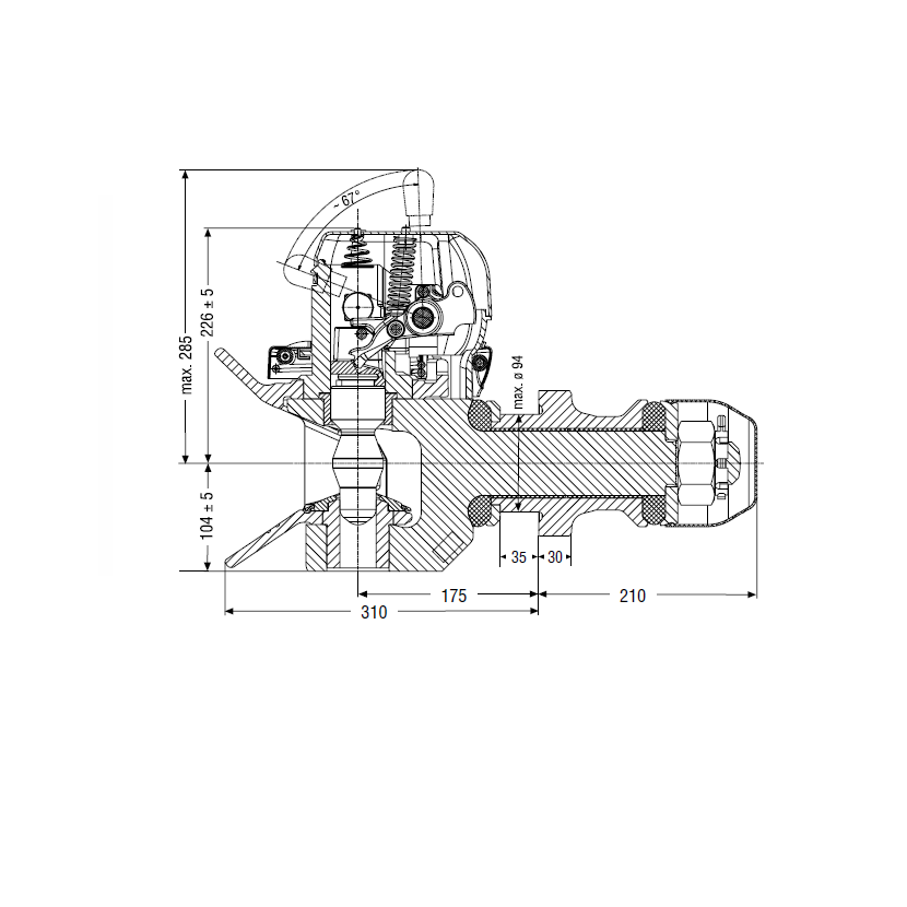 RINGFEDER Anhängerkupplung automatisch 5050 A inklusive Sensor - 14991234