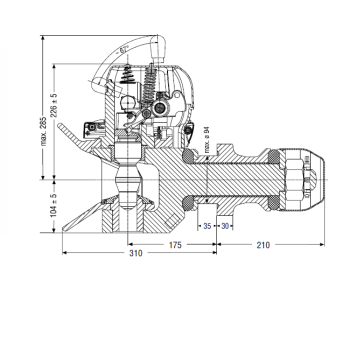 RINGFEDER Anhängerkupplung automatisch 5050 A...